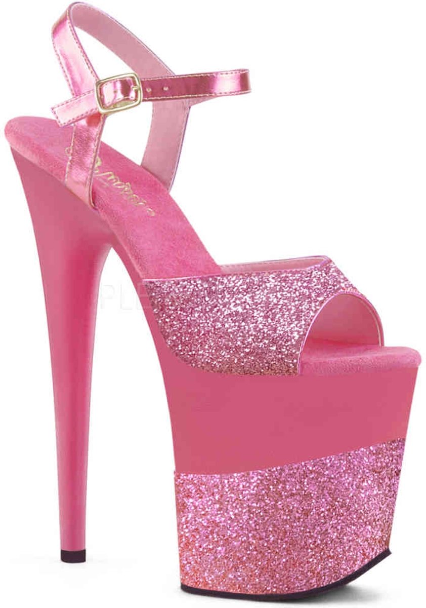 EU 36 = US 6 | FLAMINGO-809-2G | 8 Heel, 4 PF Ankle Strap Sandal w/ Glitter Wrapped PF